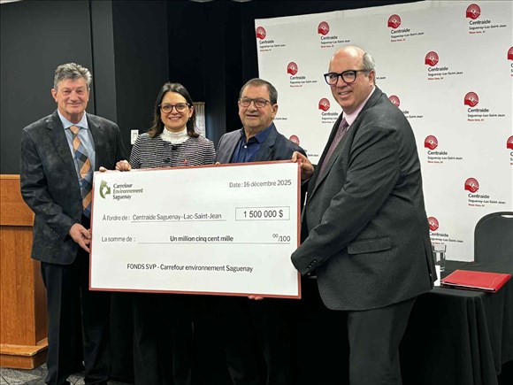 Centraide Saguenay–Lac-Saint-Jean reçoit un fonds perpétuel de 1,5 M$ de la part de Carrefour environnement Saguenay